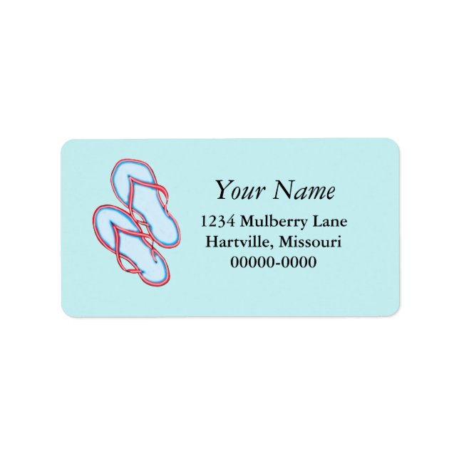 Colorful Flip Flops 3 Address Labels (Front)