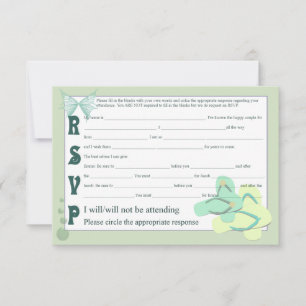 Colorful Flip Flops RSVP Green Card