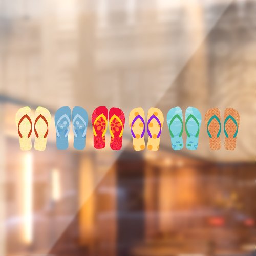 Colorful Flip Flops Summer Sandals Window Cling