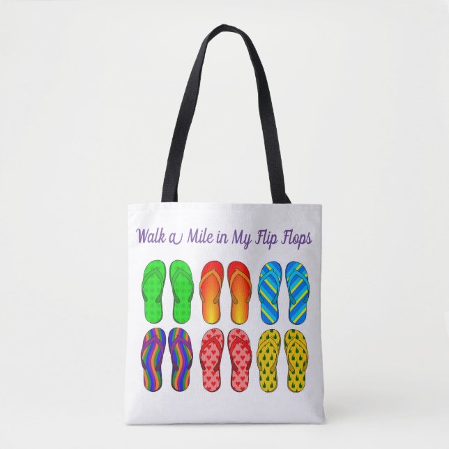 Colorful Flip Flops Tote Bag (Front)
