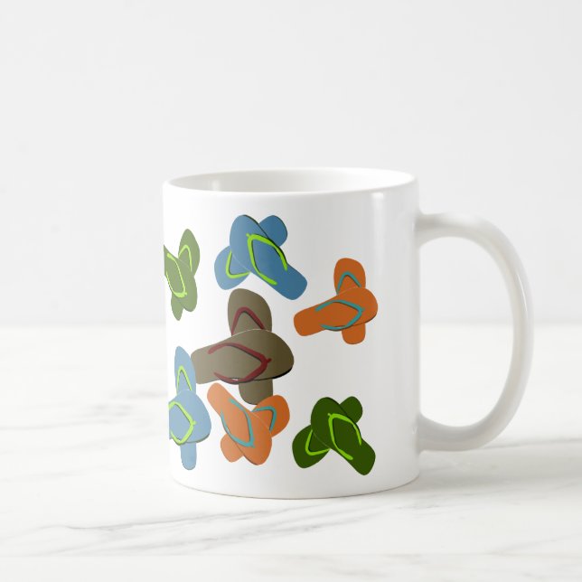 Colorful Flip Flops Vector Art Coffee Mug (Right)