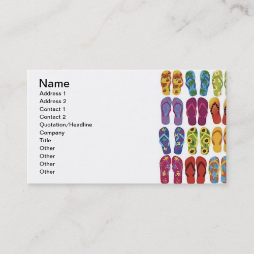 Colorful Flip Flops Vector Set Business Card