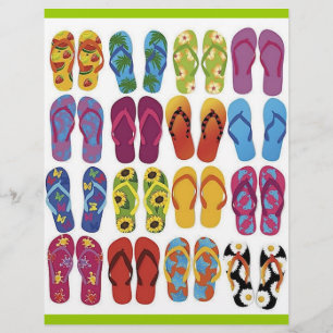 Colorful Flip Flops Vector Set Flyer