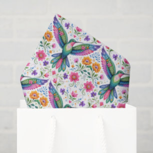 Colorful Flok Art Hummingbird Tissue Paper