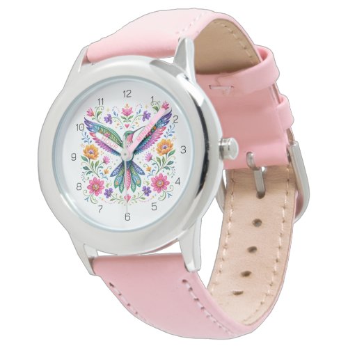 Colorful Flok Art Hummingbird Watch