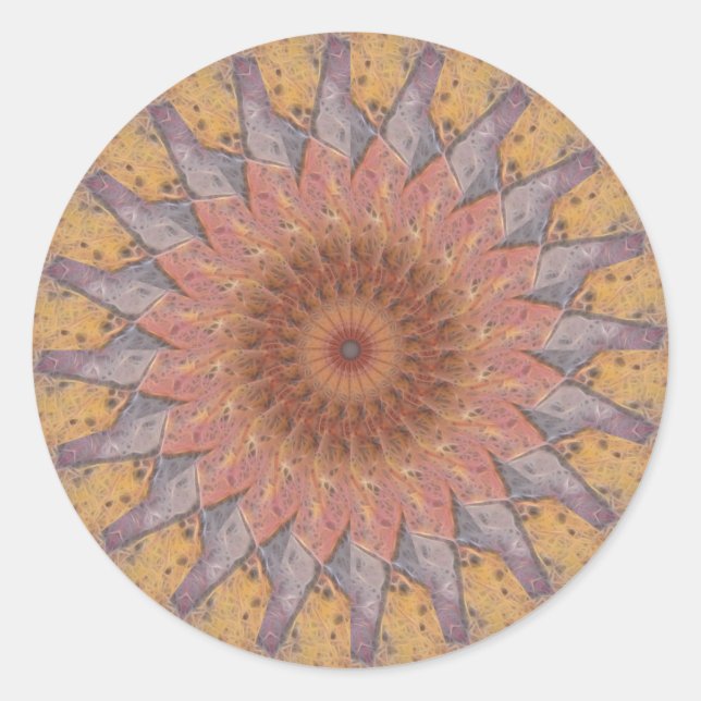 Colorful Floor Tiles Kaleidoscope 13 Classic Round Sticker (Front)