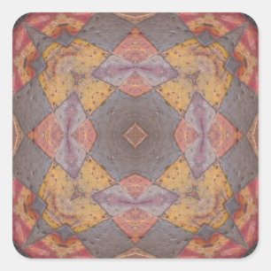 Colorful Floor Tiles Kaleidoscope 8 Square Sticker
