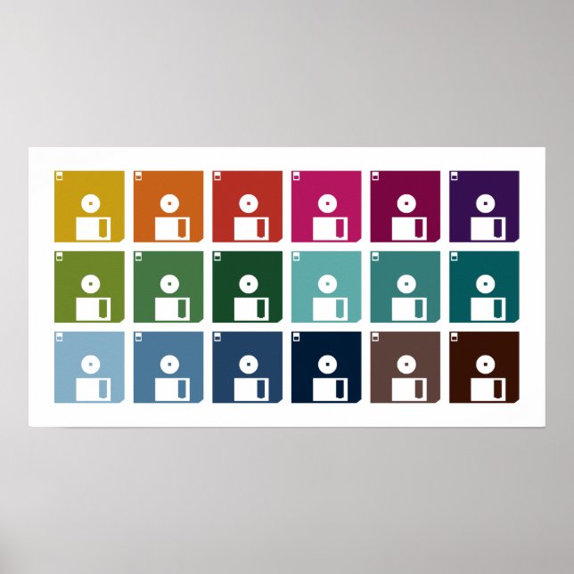 Colorful Floppy Discs Poster (Front)