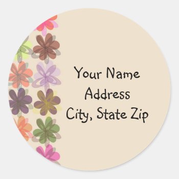 Colorful Flora Party Sticker by naiza86 at Zazzle