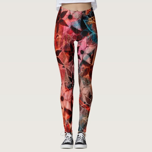 Colorful Floral #3 Leggings (Front)