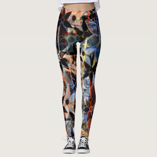 Colorful Floral #5 Leggings (Front)