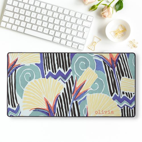 Colorful Floral Abstract Art Pattern by EA Sguy Desk Mat