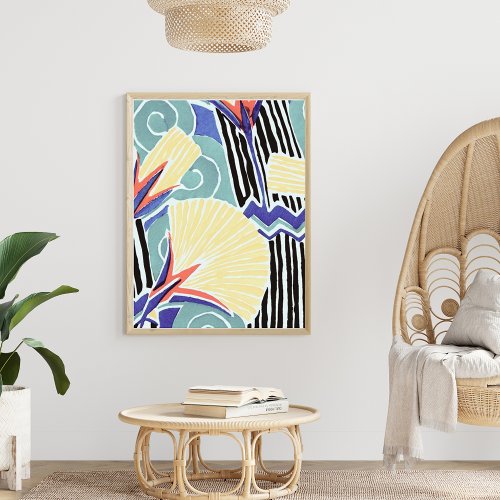 Colorful Floral Abstract Art Pattern by EA Sguy Poster