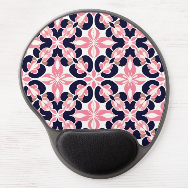 Colorful Floral Abstract Pattern Gel Mouse Pad (Front)