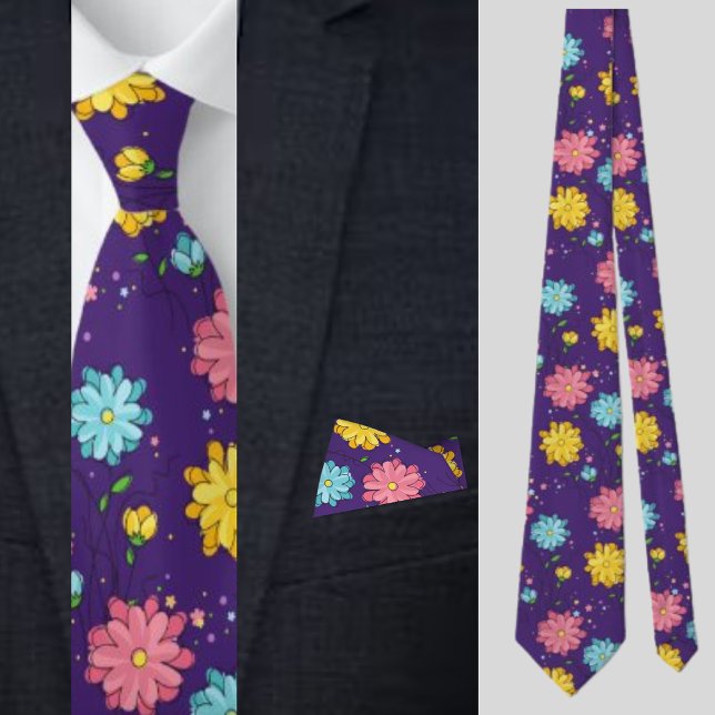 Colorful Floral Abstract Pattern          Neck Tie (Creator Uploaded)