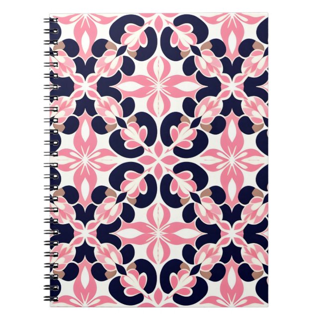 Colorful Floral Abstract Pattern Notebook (Front)