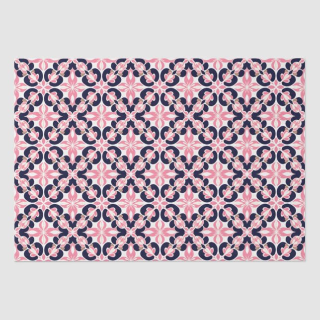 Colorful Floral Abstract Pattern Tissue Paper (Front)