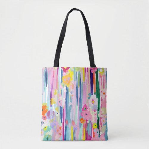 Colorful Floral Abstract Tote Bag Artistic Tote
