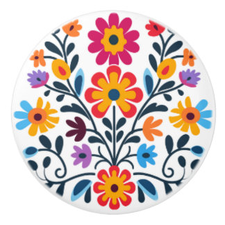 Colorful Floral accent knob