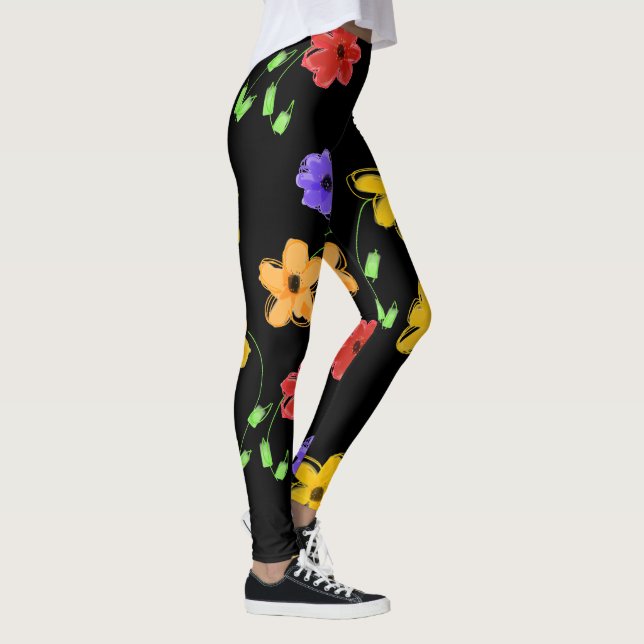 Colorful Floral Accented Leggings (Right)
