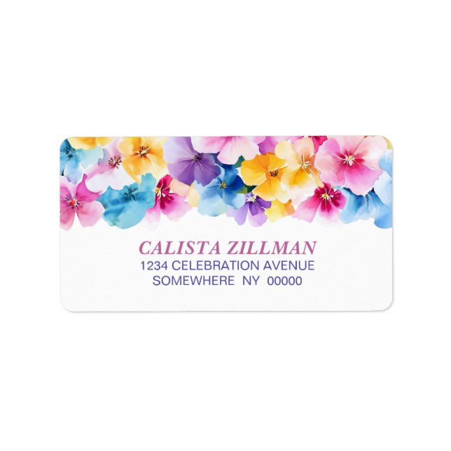 Colorful Floral Address Label (Front)