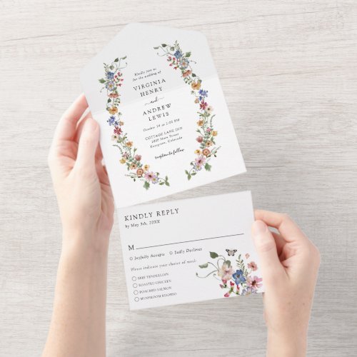 Colorful Floral All In One Invite