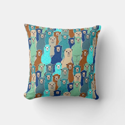 Colorful Floral Alpaca Throw Pillow