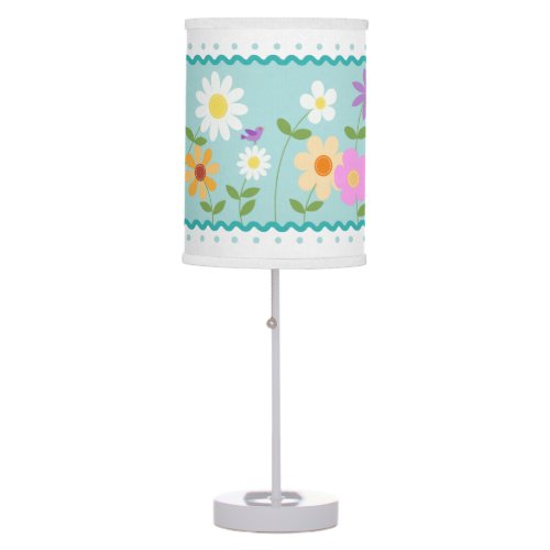 Colorful Floral and Birds Table Lamp