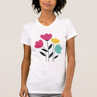 Colorful Floral Art Design - Modern Minimalist T-Shirt