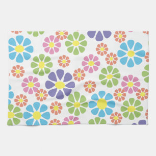 Colorful floral art pattern design towel