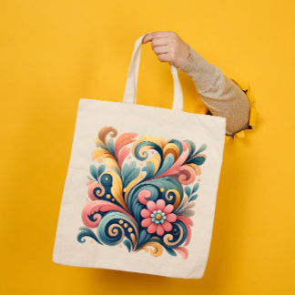 Colorful Floral Art Tote Bag