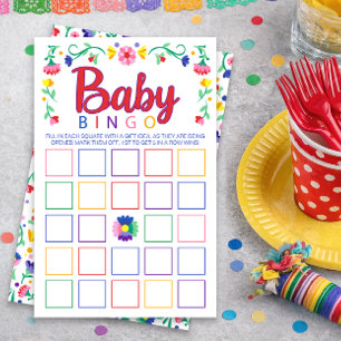Colorful Floral Baby Bingo Shower Game