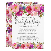 Colorful  Floral Baby Shower Book for Baby Invitation