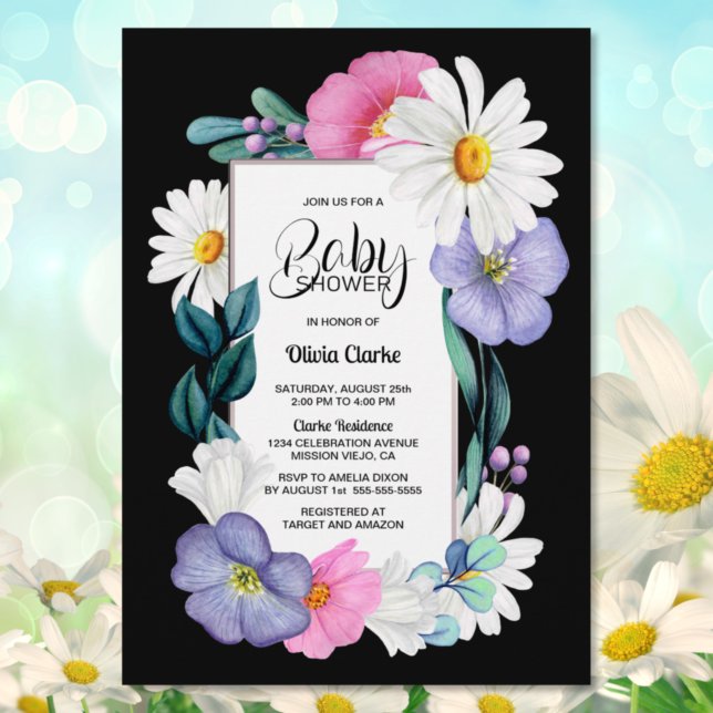 Colorful Floral Baby Shower Invitation (Creator Uploaded)