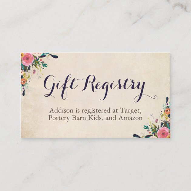 Baby shower deals registry cards