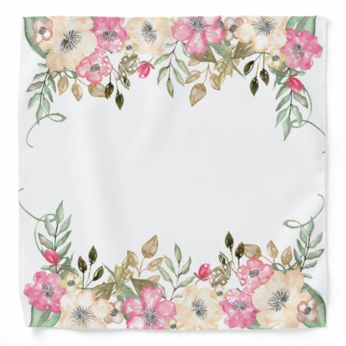 Colorful Floral Bandana Handkerchief Hankie Design