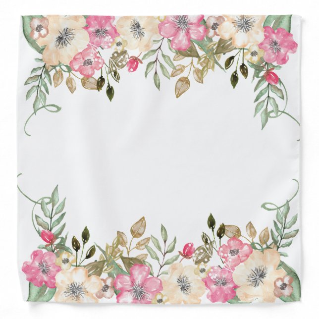 Colorful Floral Bandana Handkerchief Hankie Design (Front)