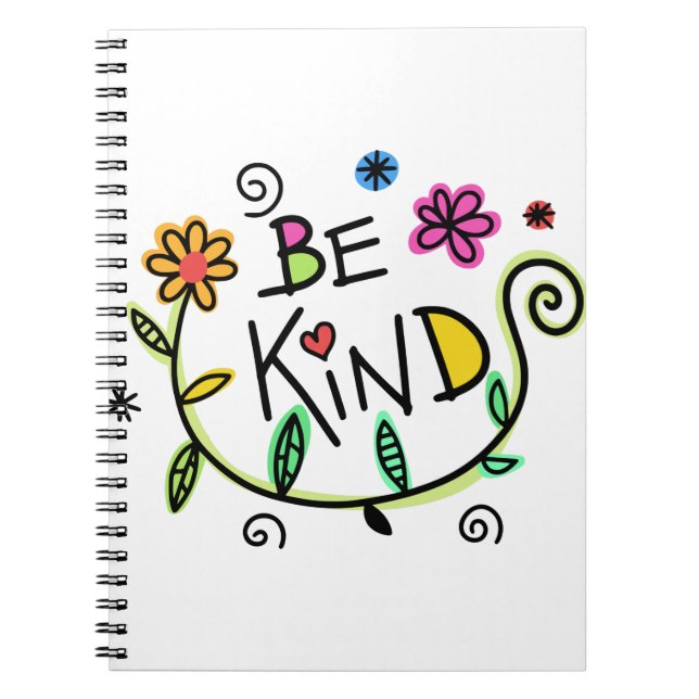 Colorful Floral  | Be Kind Notebook (Front)