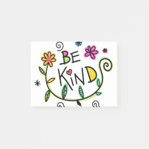 Colorful Floral Be Kind Post-it Notes