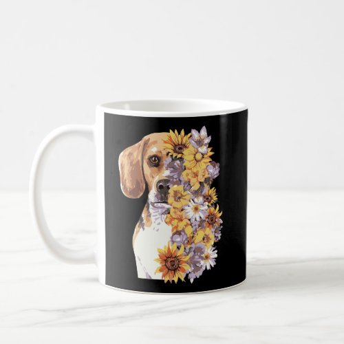 Colorful Floral Beagle Mom Flower Sunflower Dog Lo Coffee Mug