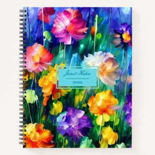 Colorful Floral Beauty Personalized Notebook
