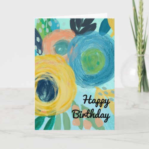 Colorful Floral Birthday Motherâs Day Card
