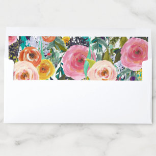 Colorful Floral Blooms Wedding Stationery #10 Envelope Liner