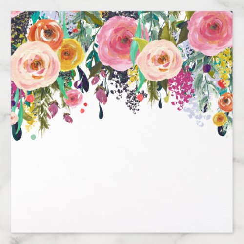 Colorful Floral Blooms Wedding Stationery A10 Envelope Liner