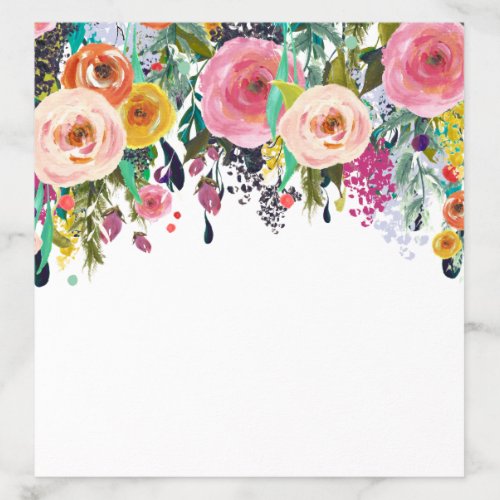 Colorful Floral Blooms Wedding Stationery A1 Envelope Liner