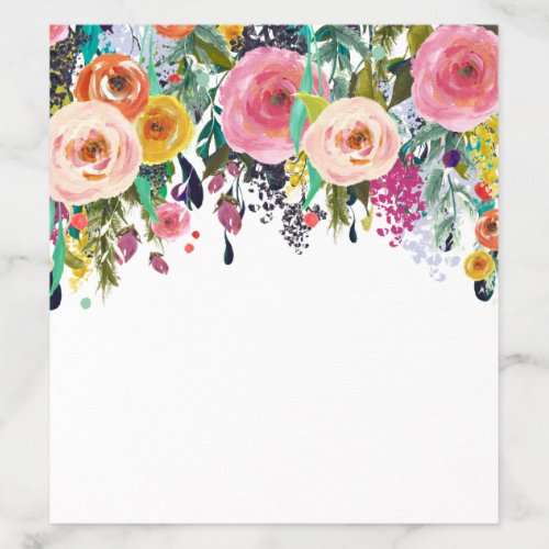 Colorful Floral Blooms Wedding Stationery A6 Envelope Liner