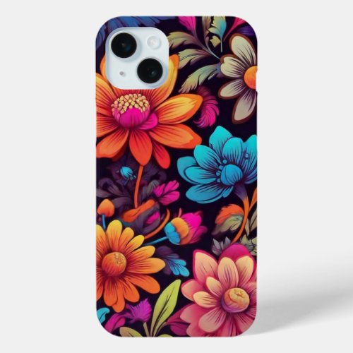Colorful Floral Boho Flower iPhone 15 Plus Case
