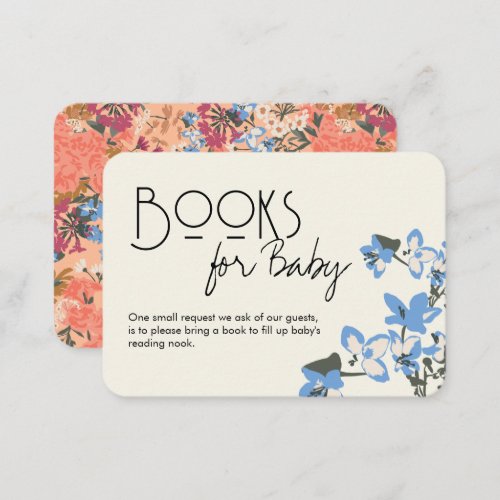 Colorful Floral Books for Baby Enclosure Card