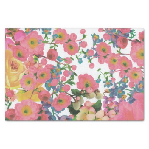 Colorful Floral botanical Flowers  Tissue Paper