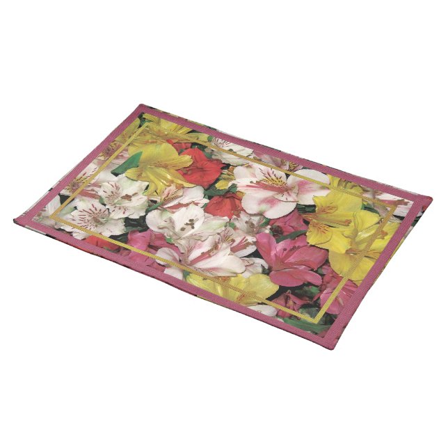 Colorful Floral Bouquet American MoJo Placemats (On Table)